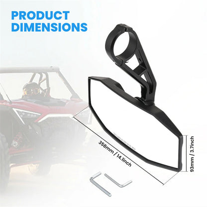 Convex Center Rearview Mirror, 1.75 Inch Clamp for Polaris General, RZR XP 1000 & More