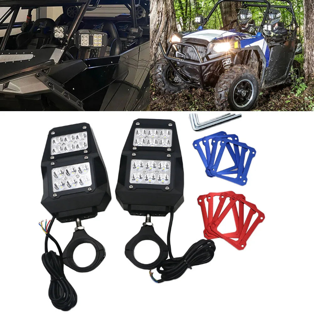 Side Mirrors with LED Lights for 1.5–2 Inch Roll Bars for UTV & SXS