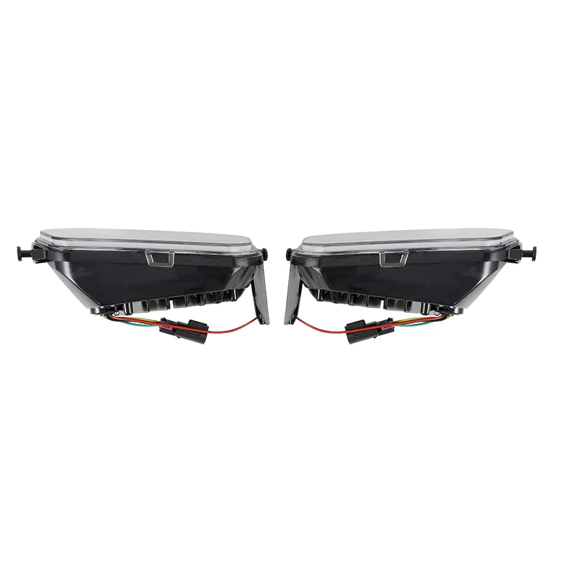 Black LED Headlights with Halo Rings for Polaris RZR 900 (2015–2020)