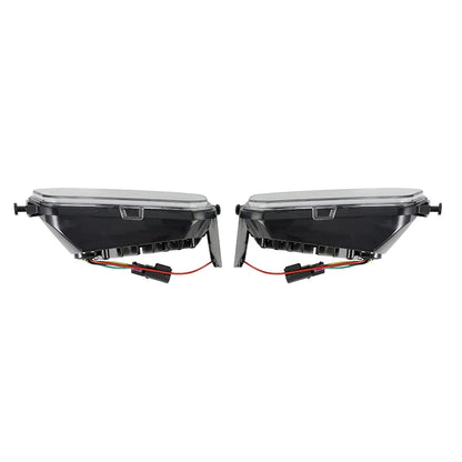 Black LED Headlights with Halo Rings for Polaris RZR 900 (2015–2020)