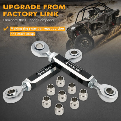 Front and Rear Sway Bar Link Kit for Polaris RZR XP 1000 & RZR XP Turbo