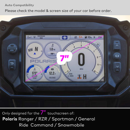 7-Inch Ride Command Tempered Glass Screen Protector for Polaris RZR XP 1000, General & Ranger XP 1000