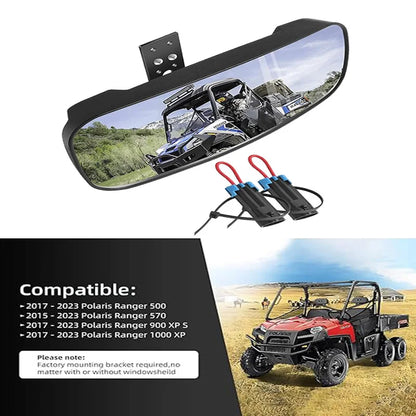 HD Center Rearview Mirror with Belt Bypass Straps for Polaris Ranger 570, Ranger XP 1000 & Ranger XP 900