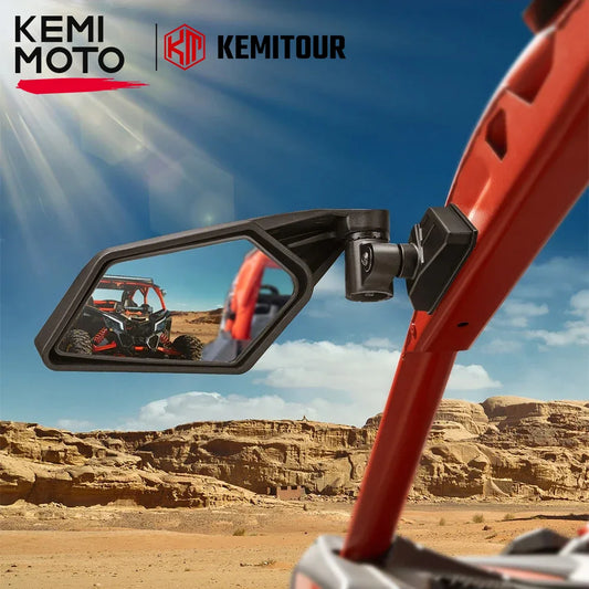 KEMIMOTO 360-Degree Adjustable Side Rearview Mirrors for Can-Am Maverick X3 (2017–2024)