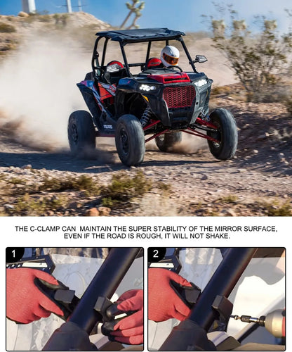 Multi-Adjustment Convex Side Mirrors for UTV & SXS