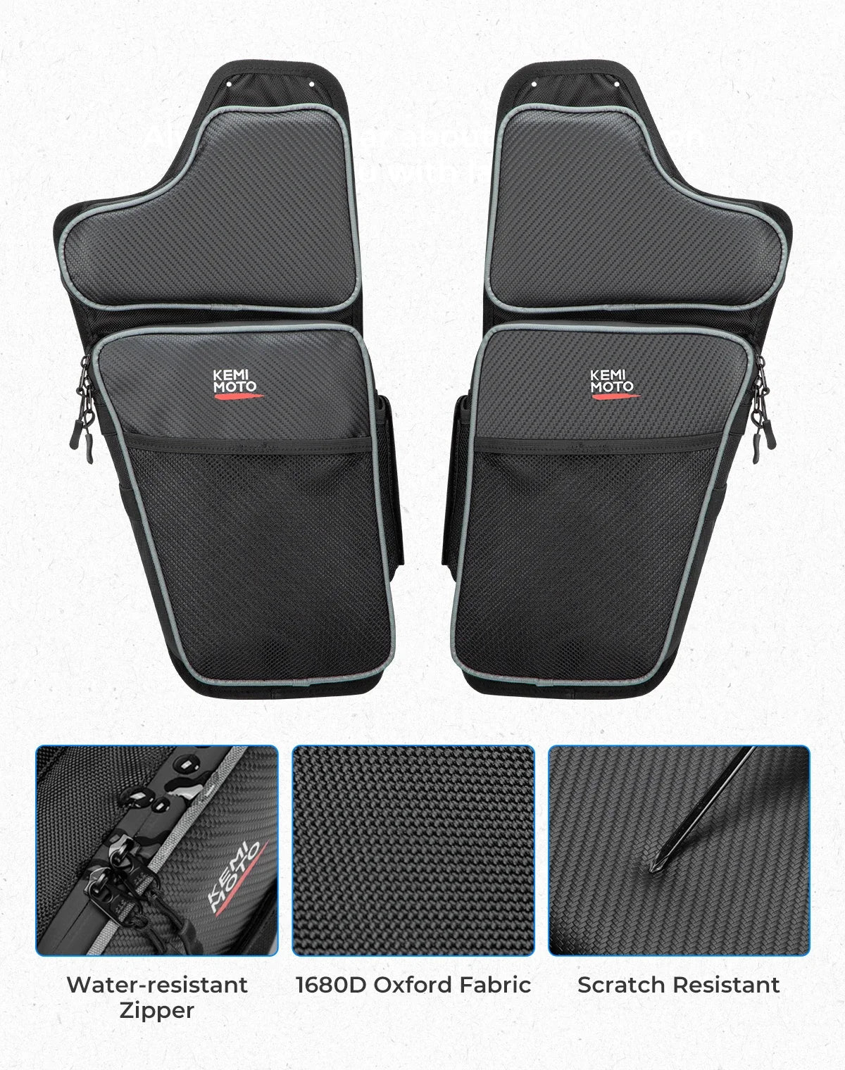 Front Lower Door Storage Bags with Knee Pads (Pair) for Polaris General (2016–2026)
