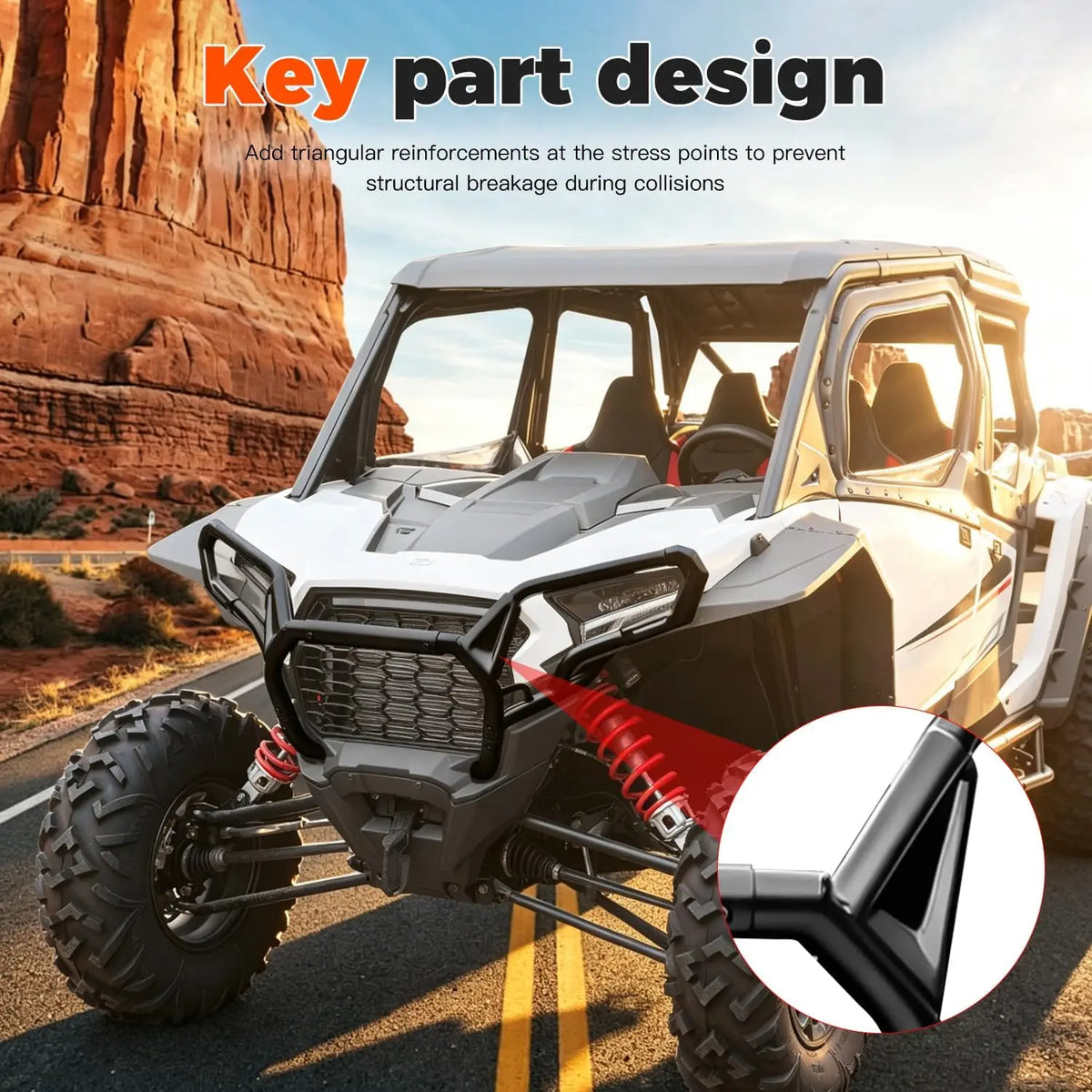 Heavy-Duty Steel Front Bumper with Brush Guard for Polaris RZR XP 1000 (2024–2026)