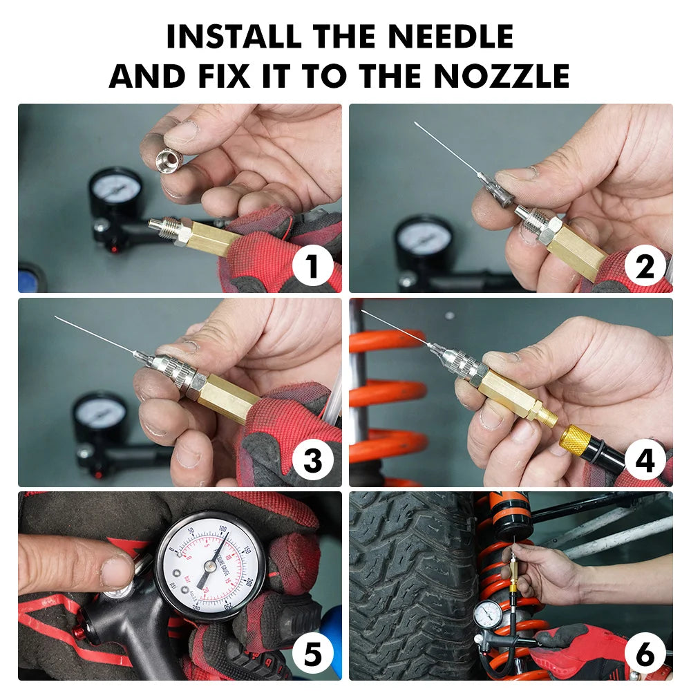 Shock Nitrogen Fill Needle & Gauge Kit for UTV & SXS