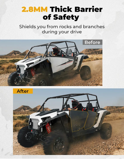 KEMIMOTO Aluminum Half Doors with PC Windows, 4-Piece for Polaris RZR XP 1000 (2024–2026)