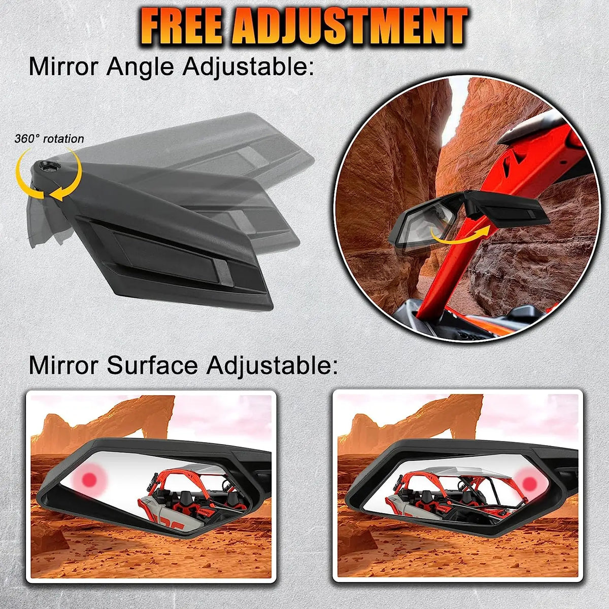 Racing Style Side Rear View Mirrors for Can-Am Maverick X3 (2017–2023)