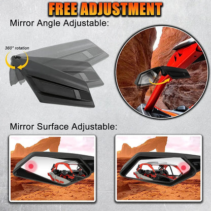 Racing Style Side Rear View Mirrors for Can-Am Maverick X3 (2017–2023)