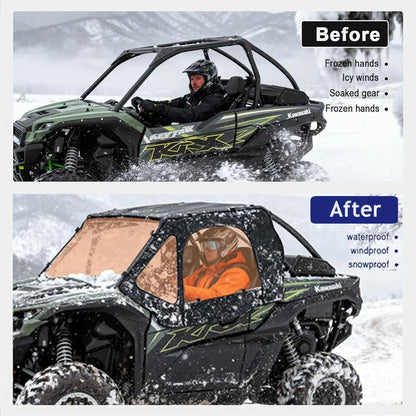 Clear Soft Upper Doors Cab Enclosure Kit for Kawasaki Teryx KRX 1000 (2020–2026)