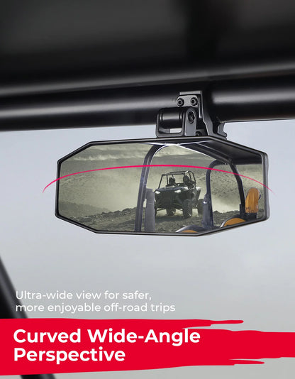 Aluminum Clamp Center Mirror, 1.5-Inch Roll Bar for UTV & SXS