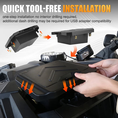 Center Console Dash Storage Box for Polaris RZR Pro XP, RZR Pro R & RZR Turbo R
