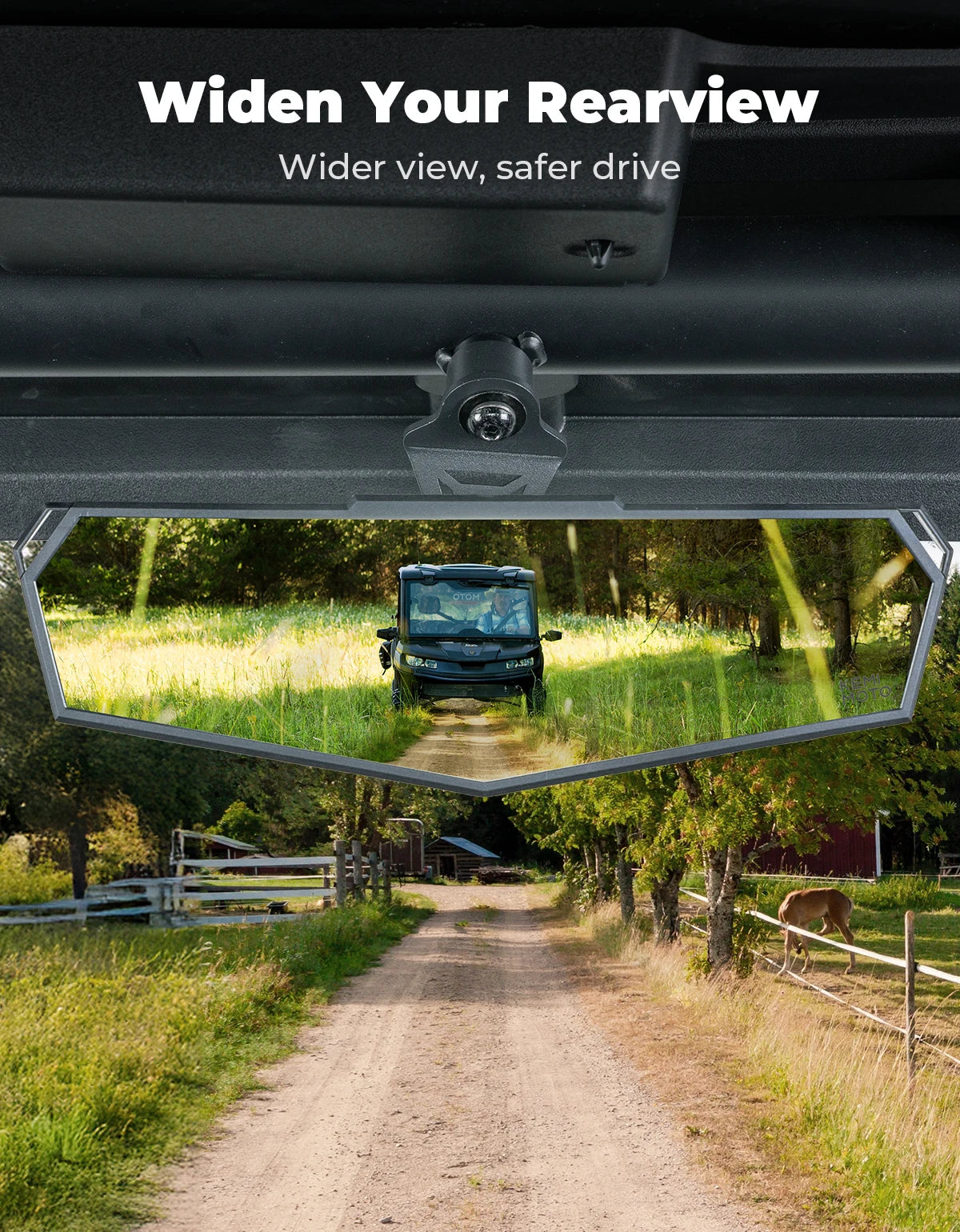 Shatterproof Center Rear View Mirror for CFMOTO ZForce 950, UForce 600 & UForce 1000