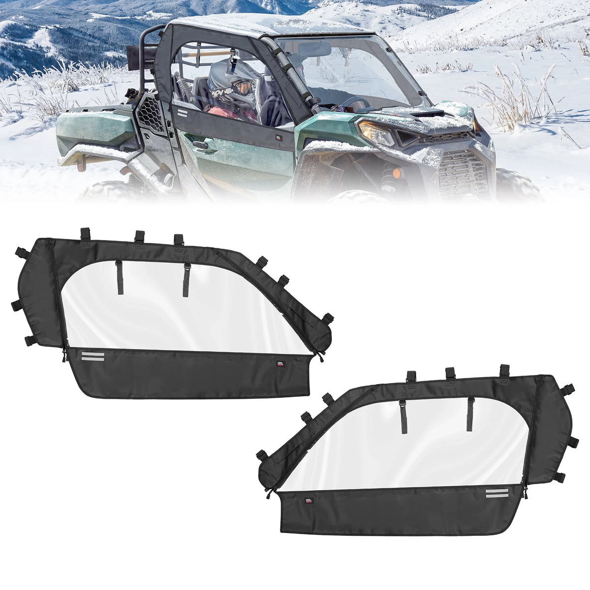 Soft Door Enclosure Panels with Roll-Up Clear Windows for Can-Am Commander (2021–2026)