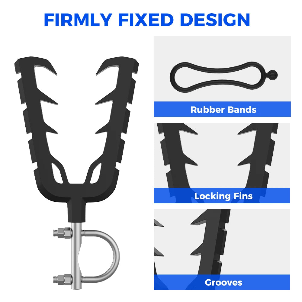 KEMIMOTO Single Bow Rack Holder, V-Grip Cushioned for UTV & SXS