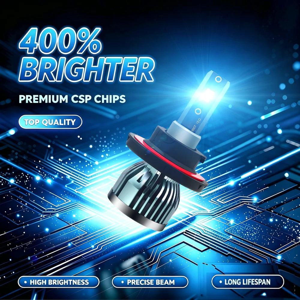 9008/H13 LED Headlight Bulbs with Cooling Fan for Polaris General (2016–2022)