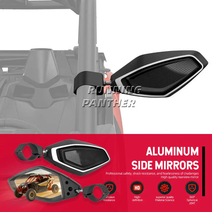 CNC Aluminum Adjustable Side Rearview Mirrors for Can-Am Maverick X3 (2017–2026)