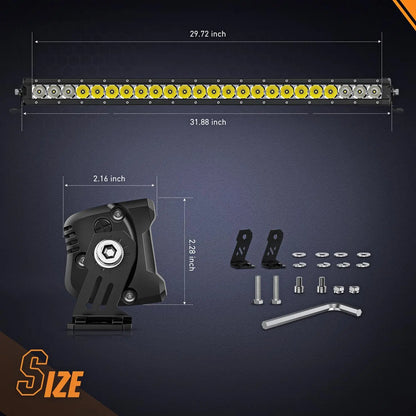 Nilight 32-Inch Curved LED Light Bar, Spot Flood Combo for UTV & SXS