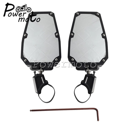 Roll Bar Side Mirrors for 1.5–2 Inch Tubes (Pair) for UTV & SXS