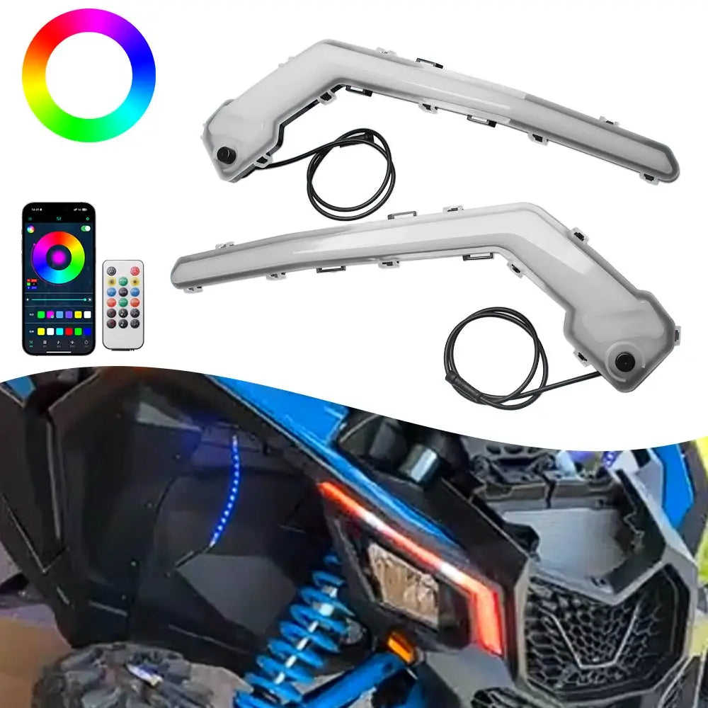 Front LED Signature Lights with Turn Signal DRL for Can-Am Maverick X3 (2017–2023)