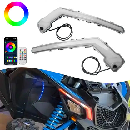 Front LED Signature Lights with Turn Signal DRL for Can-Am Maverick X3 (2017–2023)
