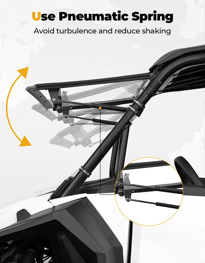 KEMIMOTO Hard PC Clear Full Flip Windshield for Polaris RZR XP 1000 (2024–2026)