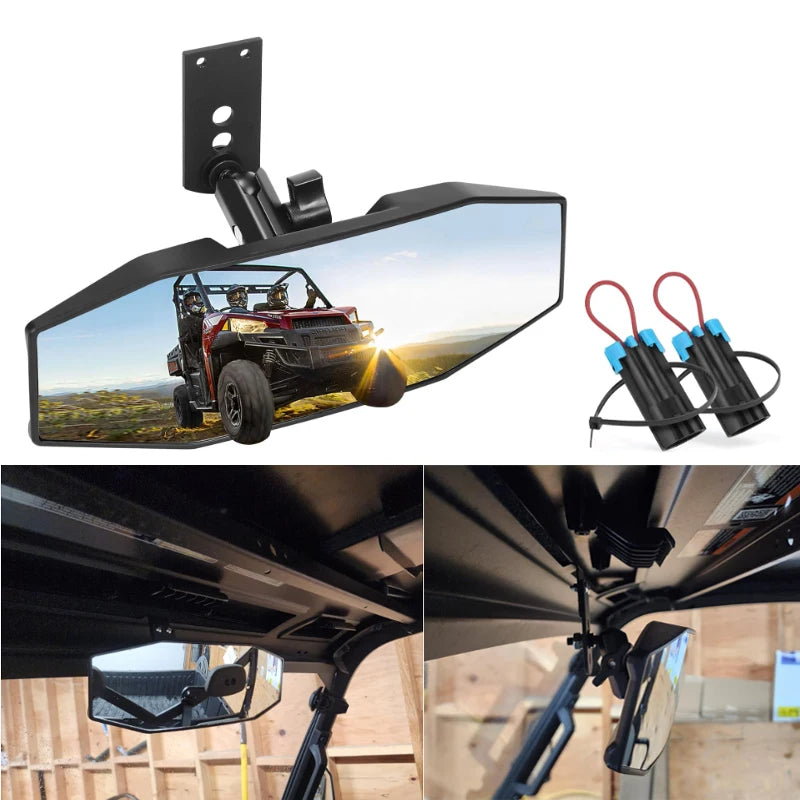 Adjustable Center Rearview Mirror for Factory Mount Tab for Polaris Ranger 570, Ranger XP 900 & Ranger XP 1000