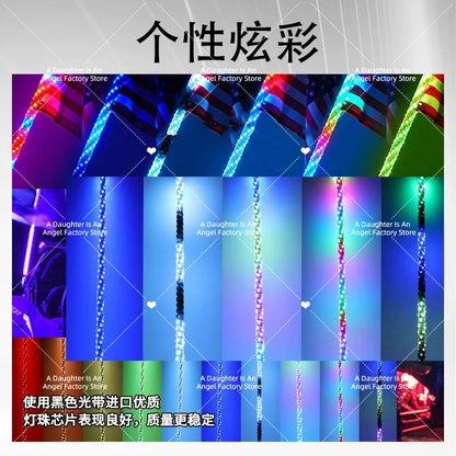 RGB LED Whip Lights with App Remote, 3–6 Ft for UTV & SXS
