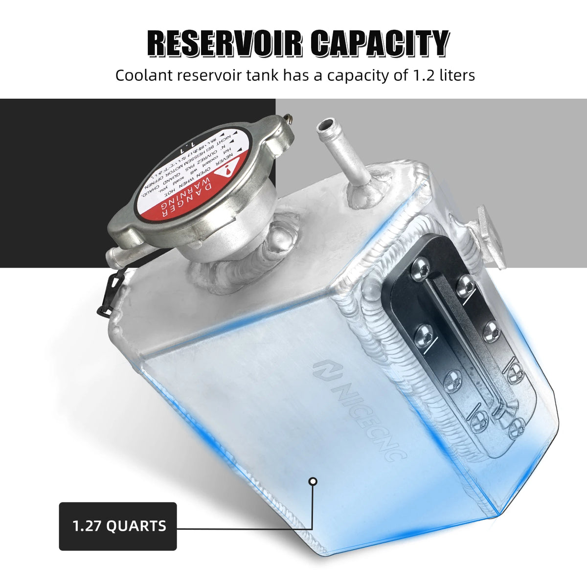 NICECNC Aluminum Coolant Reservoir Tank for Can-Am Maverick X3, Maverick Sport & More