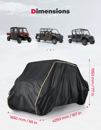 420D Waterproof 4-Seat UTV Cover for Polaris Ranger 570, Can-Am Defender & Arctic Cat Prowler Pro