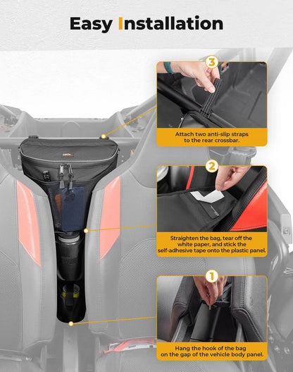 KEMIMOTO 1680D Center Seat Shoulder Bag for Polaris RZR XP 1000 (2024–2026)