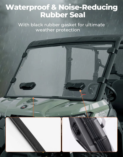 Hard-Coated Front Windshield with Adjustable Vent for Can-Am Defender (2016–2025)