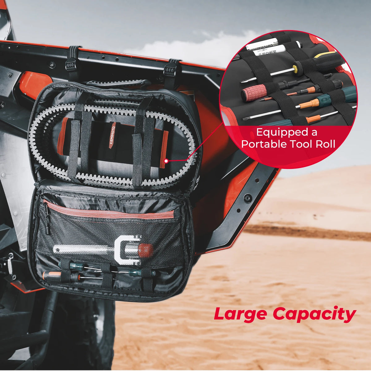 CVT Drive Belt Bag with Tool Roll for UTV & SXS