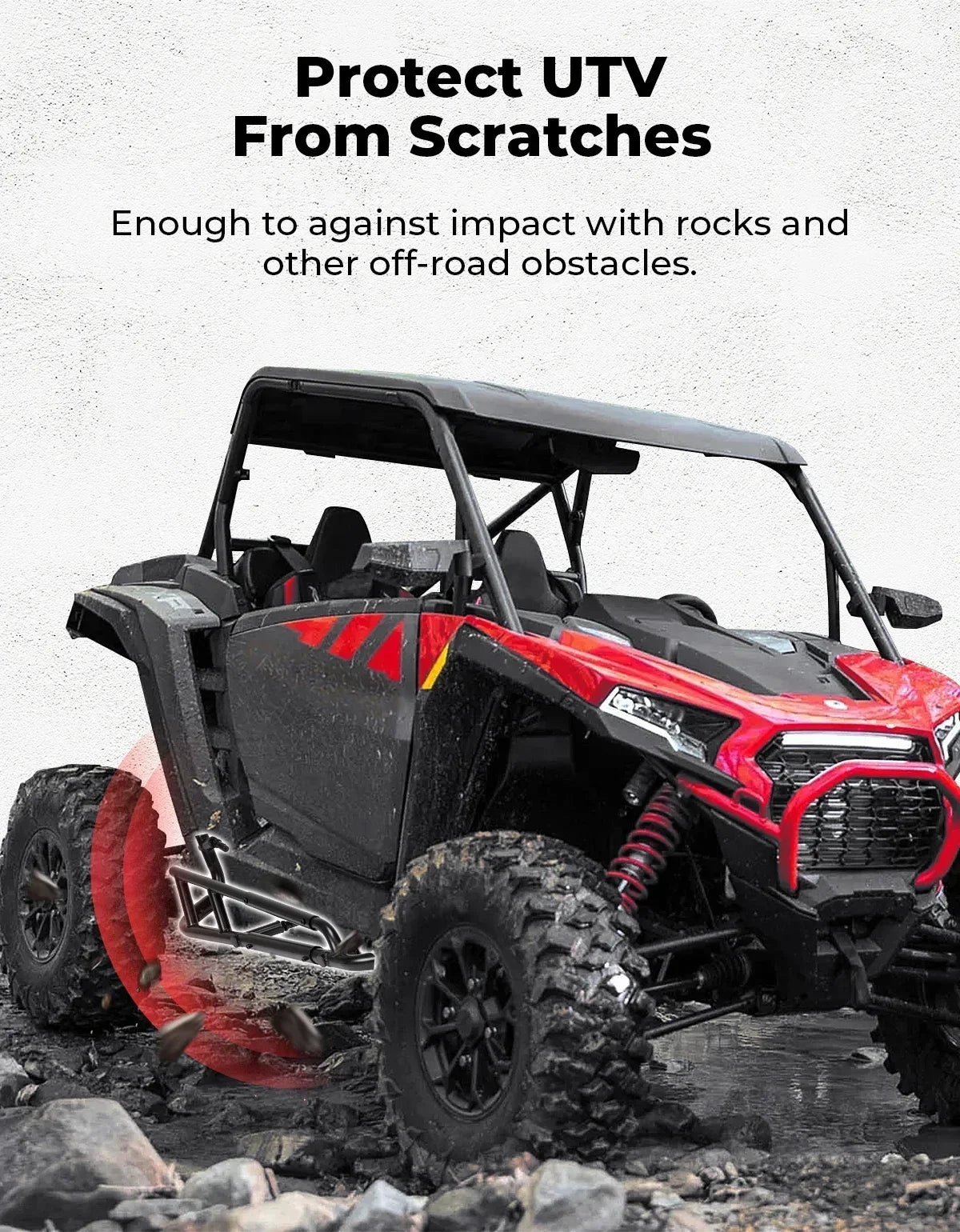 KEMIMOTO Steel Nerf Bars / Rock Sliders for Polaris RZR XP 1000 (2024–2026)