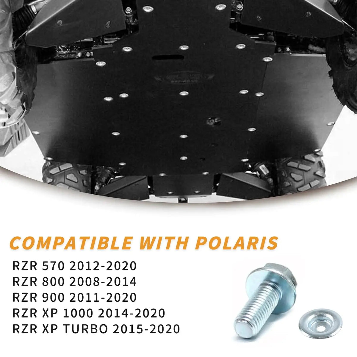 Skid Plate Washer & Bolt Kit (10-Piece) for Polaris RZR XP 1000, RZR XP Turbo & More