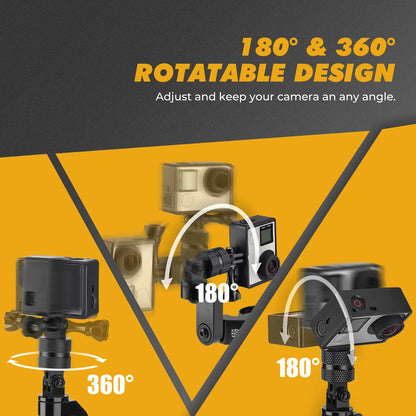 Roll Bar Action Camera Mount, 360° Adjustable for UTV & SXS