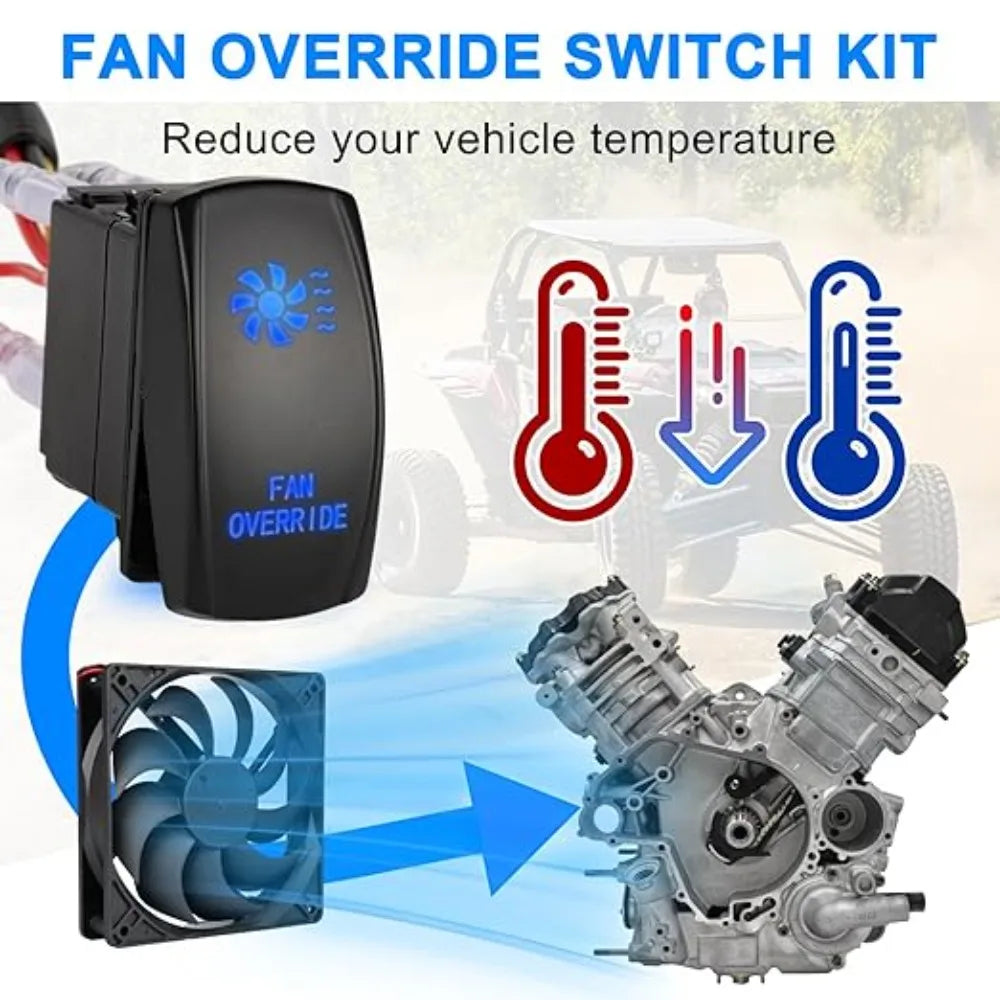 Fan Rocker Switch Wiring Harness Kit with Relay for UTV & SXS