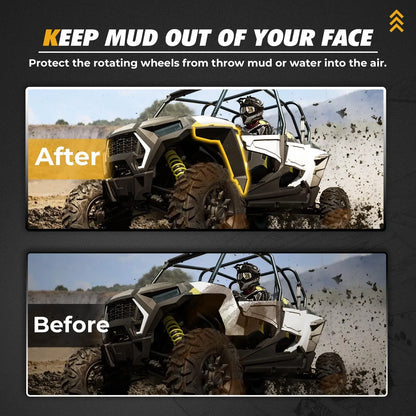 Full Coverage Fender Flares Mud Guard Set for Polaris RZR XP 1000, RZR Trail & More
