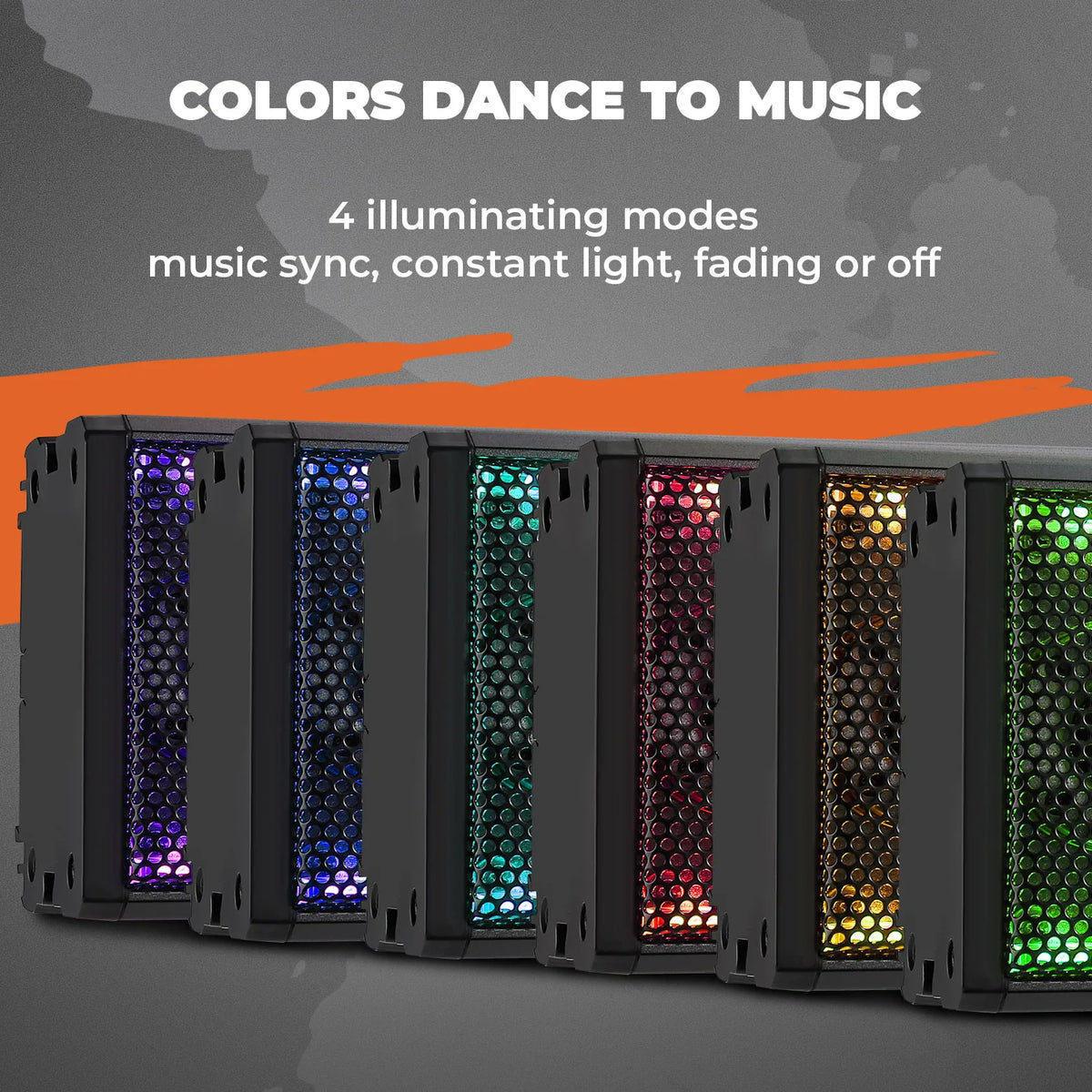 Waterproof Bluetooth Speakers with LED Lighting & Remote for UTV & SXS