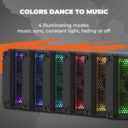 Waterproof Bluetooth Speakers with LED Lighting & Remote for UTV & SXS