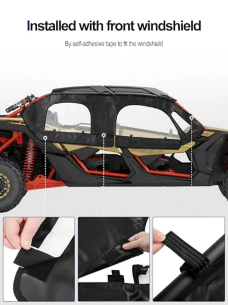 Waterproof PVC Soft Upper Doors, 4-Seat for Can-Am Maverick X3 (2017–2024)