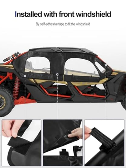 Waterproof PVC Soft Upper Doors, 4-Seat for Can-Am Maverick X3 (2017–2024)