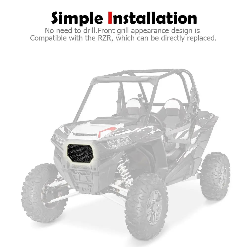 Front Main Lower Mesh Grille, ABS Plastic for Polaris RZR XP 1000, RZR 900 & RZR XP Turbo