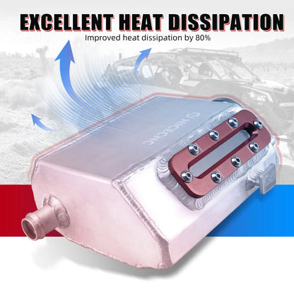 NICECNC Aluminum Coolant Reservoir with Sight Window for Can-Am Maverick X3 & Defender