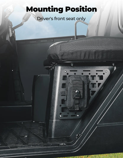 KEMIMOTO Seat Side MOLLE Storage Panels for Polaris Ranger XP 1000 (2018–2024)