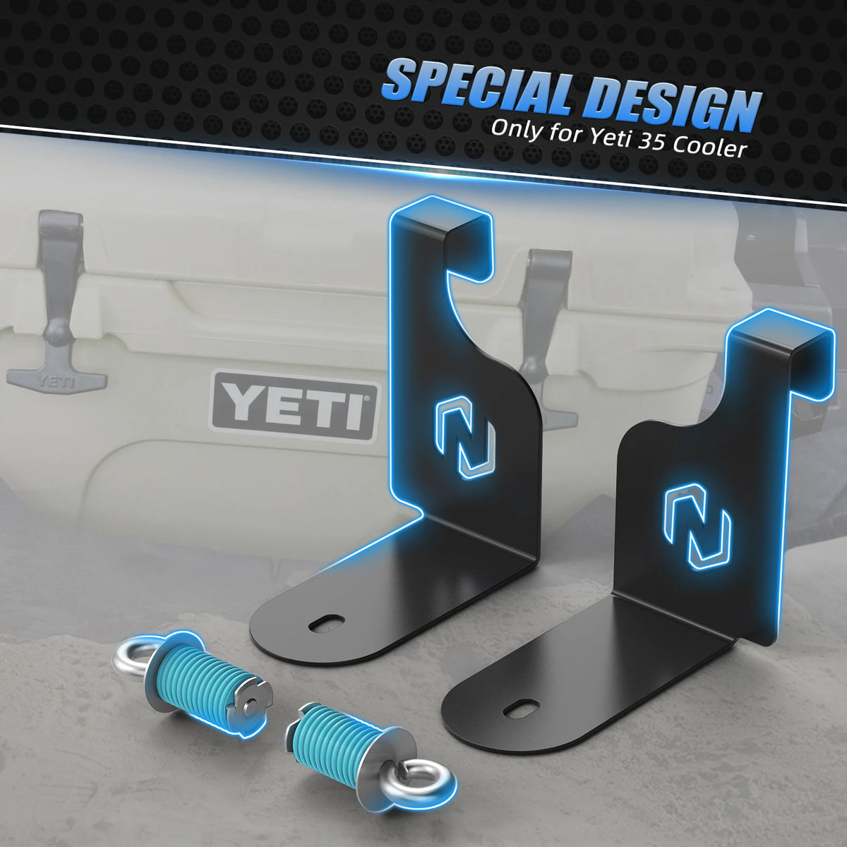 NICECNC Steel Cooler Mount Bracket for Yeti 35 for Polaris RZR XP 1000 (2015–2021)