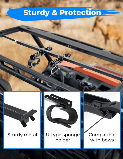 Overhead Gun and Bow Rack, 43–57 Inch Adjustable for UTV & SXS
