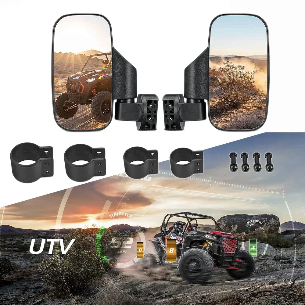 Shockproof Side Mirrors for 1.75–2 Inch Roll Cage for UTV & SXS